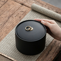 高檔粗陶陶瓷茶葉罐創意家用茶盒普洱儲存罐大號裝茶罐密封罐LOGO