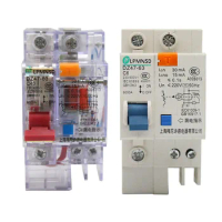 Transparent residual current leak circuit breaker, elcb rcbo switch cb dz47le nbt1le 10A 16A 20A 25A 32A 50A 63A switch