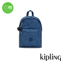 Kipling 丹寧手刷條紋印花大容量造型簡約後背包-REPOSA L