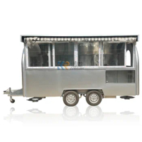 OEM Mobile Customize Food Trailer Cart KN-390B Silver Color Cooking Food Trailer Towable Ice Cream Hot Dog Food Truck for Sale
