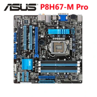 Original ASUS P8H67-M PRO 1333Mhz DDR3 P8H67-M LGA 1155 Motherboard UATX 32GB PCI-E X16 Desktop Computer PC Mainboard Plate Used