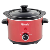 TAKAHI Electric Crockery Pot (1.5L) - Model: 1521 / Type: CR-TR - Slow Cooker - Ceramic Pot - Red