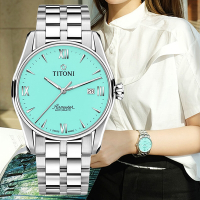 TITONI 梅花錶 空中霸王系列 純色羅馬機械腕錶 40mm / 83908S-691