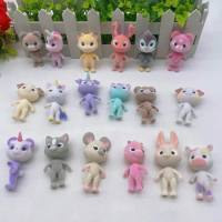5-7CM Forest Animal Family Mini Rabbit Bear Panda Doll Girl Play House Doll Sylvanian Families Figures Toys for Kids