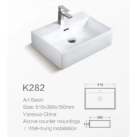 Wastafel Keramik Putih Wikea K282 / Wastafel Cuci Tangan K 282 Ukuran 51,5 cm x 38 cm