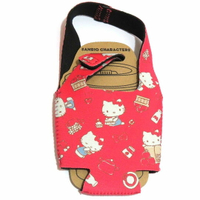 小禮堂 Hello Kitty 潛水布飲料杯套《紅.紙袋滿版》手搖杯套.環保杯袋.水壺袋