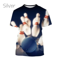 Fashion Bowling Ball 3D Printed Casual T Shirt Men And Women Sports Playing Ball Quick-drying Tee Shirt Street Cool Short-sleeve