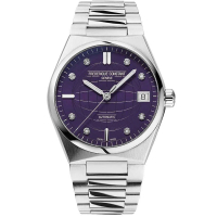 【CONSTANT 康斯登】母親節推薦款 Highlife 紫色版 鑽石機械女錶 附贈橡膠錶帶 母親節禮物(FC-303PD2NH6B)
