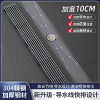 免運 地漏 落水頭 防臭地漏 地漏芯 水孔蓋 集水槽 排水孔座導水線加寬長條地漏304不銹鋼淋浴房洗澡通用型防臭定制長款方形特惠/開立發票Z1010