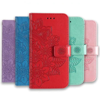 3D Flower Leather Case For Samsung Galaxy A12 A22 A32 A42 A52 A52S A72 M12 M22 M32 M52 4G 5G Flip Wallet Stand Card Phone Cover