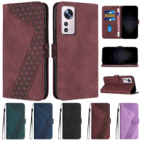 12 Pro Case For Xiaomi 12 Pro Cover 3D Geometric Flip Wallet Case on For Xiomi Xiaomi Mi 12 Pro 12X 12 Lite Phone Cases Coque