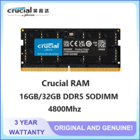 Crucial RAM DDR5 16GB 32GB 4800MHz SODIMM CL40 Laptop Memory