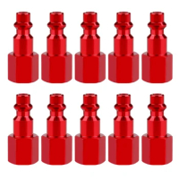 10 Pcs 1/4inch NPT Female Air Hose Quick-Connect Adapter Air Tool Compressor Fitting Female Aluminum Plug Connector