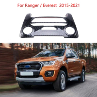 Carbon Fiber Center Console Panel Button Frame Cover Trim for Ford Ranger / Everest 2015-2021 Accessories