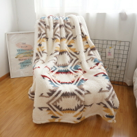 出口民族風雙層加厚舒棉絨法蘭絨沙發毯子冬季午睡蓋毯單人小毛毯