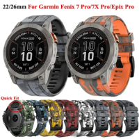 26 22mm Quick Fit Watchband For Garmin Fenix 7 7X Pro 6 6X Pro 5X 3 HR Silicone Wristband For Garmin Epix Pro Forerunner 955 945