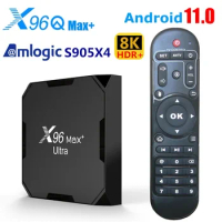 X96max Plus Ultra Smart 8K TV BOX 2.4/5G Dual Wifi Amlogic S905X4 Quad Core Android 11.0 4G 32G 64G AV H.265 Media Player SetTop