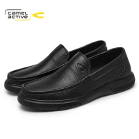 Camel Active Men Sneakers Autumn New Retro Black Shoes Man Contrast Genuine Leather Men's Trend Casual Shoes
