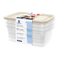 ดับเบิ้ลล็อค ชุดกล่องอาหารพลาสติก รุ่น 31325 ขนาด 600 มล. สีขาว