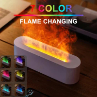 7 Colors Flame Aromatherapy Air Humidifier Diffuser USB Electric Ultrasonic Cool Mist Essential Oil Diffuser Humidificador Lamp