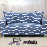 沙發坐墊布藝地中海風格清新藍防滑全包套萬能客廳三件套組合套裝艾美時尚衣櫥 雙十一購物節