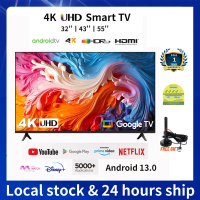 【SG local】 R&R 4K Smart 32 43 55 Inch Ultra HD HDR10 Android 13.0 Dolby Audio Digital TV Wifi | Buil