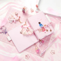 A6 B6 Kawaii Pink Bling Bling Love Bands Notebook Agenda Journal Planner Diary Weekly Plan Memo Handbook Girls Birthday Gift