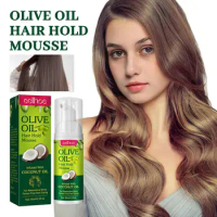 Olive Oil Hold &amp; Shine Wrap Mousse Hair Styling Mousse Curly Split Olive Foam Oil,Repair Nourishment With Deep Ends,for Hai H6N7