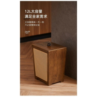 垃圾桶 高級藤編垃圾桶原木風實木帶蓋垃圾筒客廳辦公室儲物垃圾收納桶 逸雅家居館