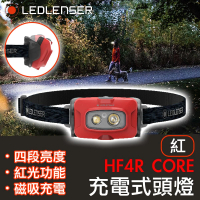 【LED LENSER】HF4R CORE 充電式頭燈-紅色