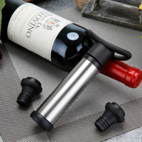 Wine Saver Vacuum Pump Stainless Steel Wine Pump Sealer Saver Set With 4 Vacuum Bottle Stoppers