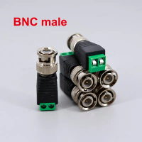 10pcs/lot BNC Connector Male Coax Cat5 DC Adapter Balun Connector for CCTV Camera Accessories  QB15T