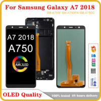 6.0'' OLED For Samsung Galaxy A7 2018 A750 A750F LCD Display Touch Screen Digitizer Assembly For Samsung A750 LCD Replacement