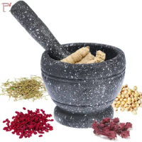 Mortar + Pestle Set Kitchen Supplies Durable Lightweight Garlic Mills Mixing Pot Herb Pepper Grinder Minced Tool