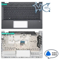 New Case With Keyboard For HP Pavilion 14 X360 14-CD 14-CD1055CL TPN-W131 Notebook Parts Black Silver/Gold Edge Replacement