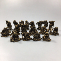 新品古玩黃銅十八羅漢佛像一套小擺件手把玩件茶道文玩仿古銅雕