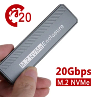 M.2 NVMe SSD Enclosure External Hard Drive Case 20Gbps Type-C MAX 4TB USB3.2 GEN2*2 Support UASP TRIM For Windows Macbook PC