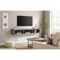 Modern TV Cabinet Furniture, 48" Stone Grey, for Living Room, Floating TV Console