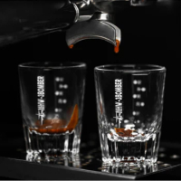 MHW-3BOMBER Espresso Glass Measuring Cup 50ML Clear Shot Glasses Coffee Mugs Set Espresso Measuring Tools Milk Frothing Pitcher