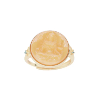 【幸福珠寶】Amber西藏蓮花生大士蜜蠟琥珀戒指(蜜蠟琥珀)