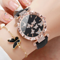COD 2IN1 JAM TANGAN WANITA+GELANG TITANIUM DAN FREE BOX JAM TANGAN WANITA KOREAN LEATHER STYLE PREMI
