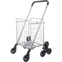 Shopping Cart Rolling Folding Laundry Basket on Wheels Foldable Utility Trolley Compact Folding Shopping Carts Market Cart