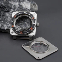 NH35 Square Cases Seiko 20ATM Waterproof Silver Replace Watch Case Fit NH35 NH36 Japan Automatic Movement Men Diving Watch Case