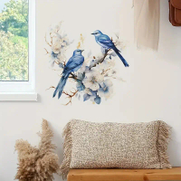 【Sevenn】 MT1449# Watercolor Style Birds Wall Decal Adhesive, Removable, Waterproof Vinyl Decorative 