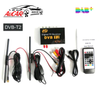 DVB-T2 Car Digital TV HD MPEG-4 Tuner Receiver Two Antenna 140-200km/h Two Chip Tuner DVB T BOX