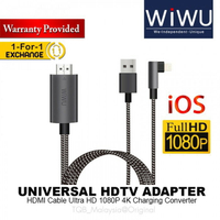 (原廠在台現貨) WIWU HDMI 手機轉接線  iPhone轉HDMI 影音傳輸線 手機轉電視
