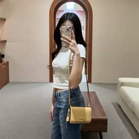 Tas COACH BANDIT C LOGO GHW TAN SMOOTH LEATHER FLAP CROSS BODY BAG 100% ORIGINAL 15X4X8CM