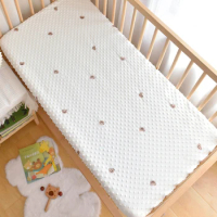 120x60/130x70cm Cotton Warm Velvet Baby Crib Fitted Sheet Soft Newborn Bed Sheets Cot Mattress Cover Infant Boys Girls Bedding