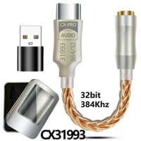 CX31993 HiFi USB DAC Type C To 3.5mm Headphone Amplifier Audio Decoder IEM AMP Mobile Phone Adapter