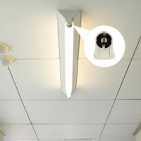 T8/G13 Fluorescent Lamp Holder Heat-resistant Lamp Holder Household Light Tube Holder for Home Office Bedroom (White)